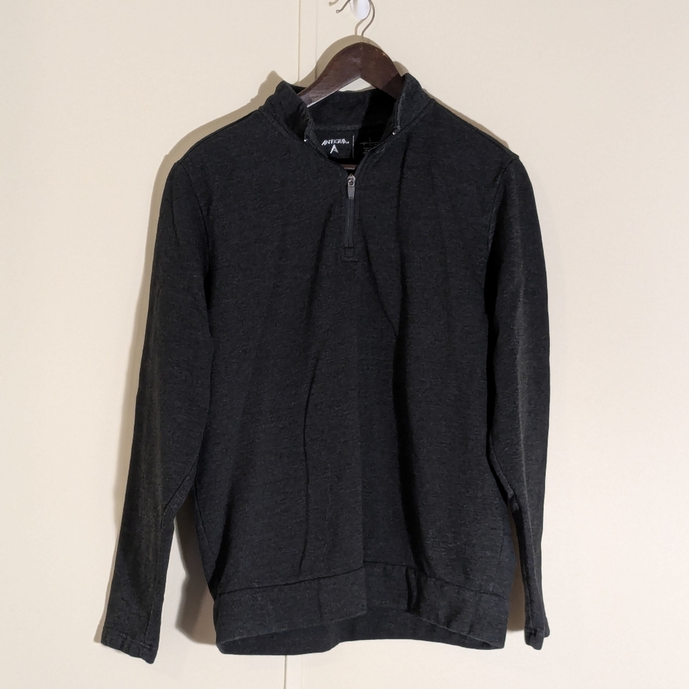 Antigua Men’s Quarter-Zip Pullover Charcoal Gray
